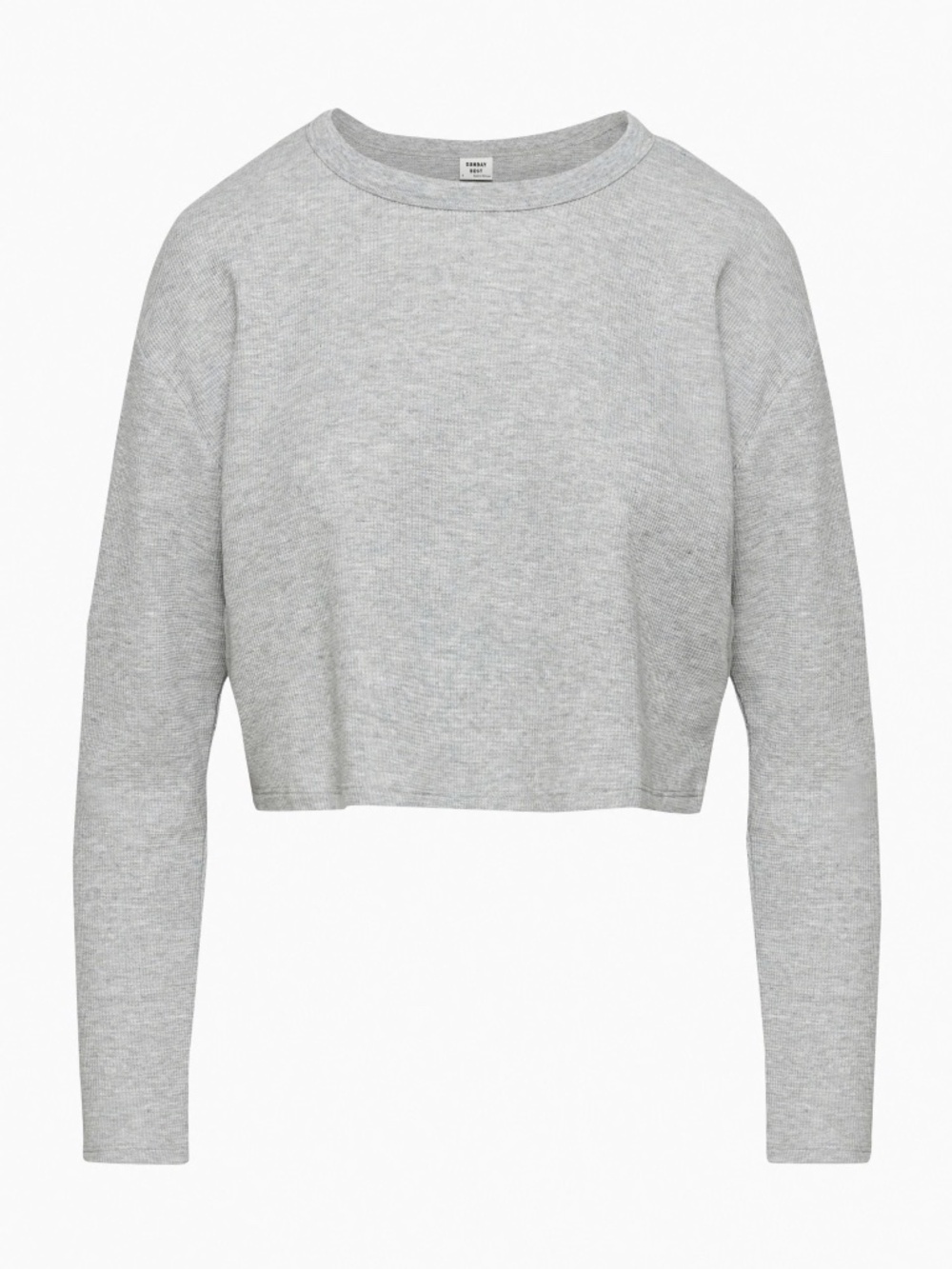 Aritzia TNA Baby Waffle Knit Long Sleeve Top XS Grey Matching Sweatpants Availab